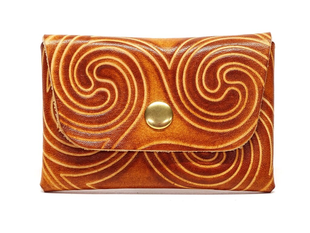 Leder Karten Etui – Cards & Cash Swirl Light
